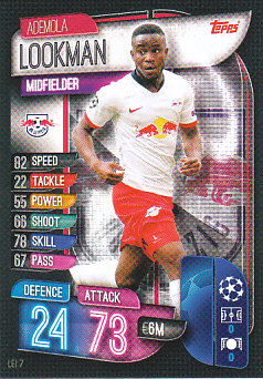 Ademola Lookman RB Leipzig 2019/20 Topps Match Attax CL #LEI7